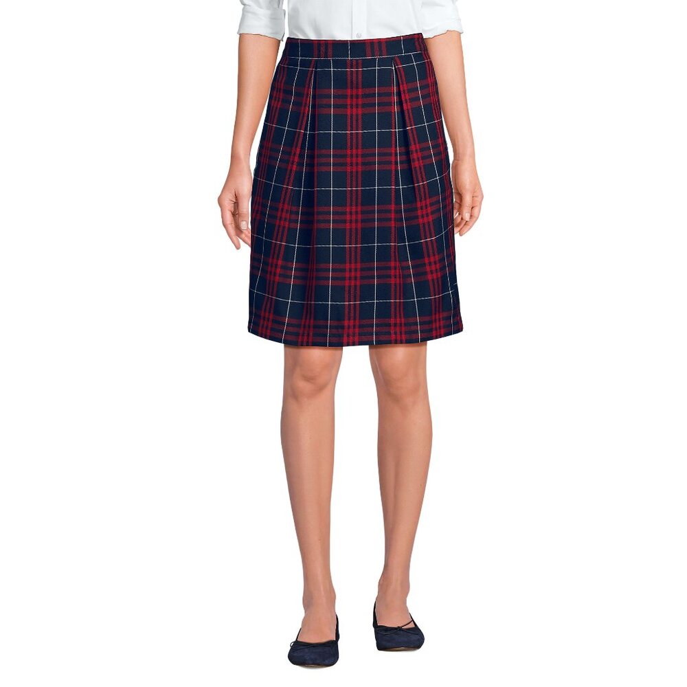 Lands' End School Uniform Women's Plaid Skort Top of Knee, NWT